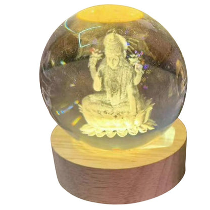 Maa Laxmi Goddess Laxmi 3D Crystal Ball Lamp